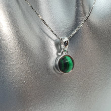 Load image into Gallery viewer, Crystal Birthstone Round Pendant, Sterling Silver
