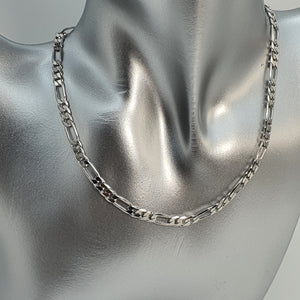 Figaro Chain Necklace, Sterling Silver