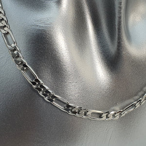 Figaro Chain Necklace, Sterling Silver