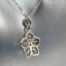Load image into Gallery viewer, White Created Opal Floral Necklace, Sterling Silver
