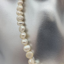 Load image into Gallery viewer, Half Pearl and Ball Chain Necklace, Sterling Silver
