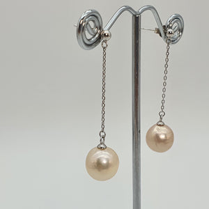 Large Multi-Coloured Baroque Pearl Earrings, Sterling Silver