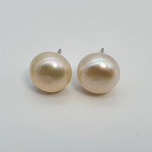 Load image into Gallery viewer, Large Freshwater Multi-colour Pearl (10mm) Stud Earrings, Sterling Silver
