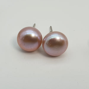 Large Freshwater Multi-colour Pearl (10mm) Stud Earrings, Sterling Silver