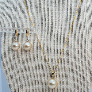 Golden South Sea Pearl Set, 18K Yellow Gold