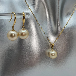Golden South Sea Pearl Set, 18K Yellow Gold