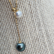 Load image into Gallery viewer, Tahitian and Akoya Pearl Necklace, 18K Yellow Gold
