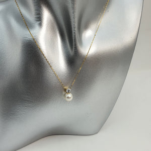 Japanese Akoya Pearl Pendant & Chain, 18K Yellow Gold