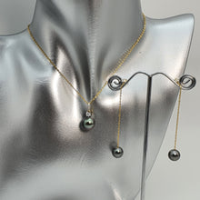 Load image into Gallery viewer, French Tahitian Saltwater Pearl Jewellery Set, 18k Yellow Gold
