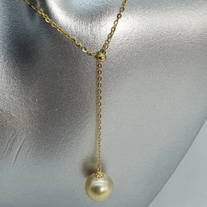 Golden SouthSea Pearl Slider Necklace, 18K Yellow Gold