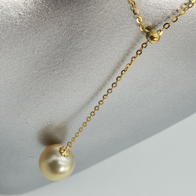 Golden SouthSea Pearl Slider Necklace, 18K Yellow Gold