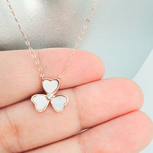 Load image into Gallery viewer, Mother of Pearl 3 Leaf Clover Necklace, Sterling Silver
