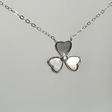 Load image into Gallery viewer, Mother of Pearl 3 Leaf Clover Necklace, Sterling Silver
