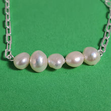 Load image into Gallery viewer, Freshwater Pearl and O Chain Bracelet, Sterling Silver
