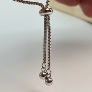 Round Cubic-zirconia Charm Bracelet, Sterling Silver