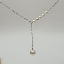 Load image into Gallery viewer, Bead Pearl Necklace, Sterling Silver

