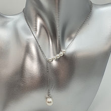 Load image into Gallery viewer, Bead Pearl Necklace, Sterling Silver
