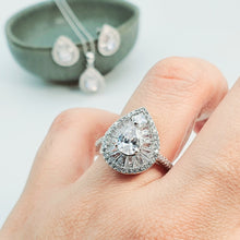 Load image into Gallery viewer, Promises of Love Tear-drop Ring, Sterling Silver
