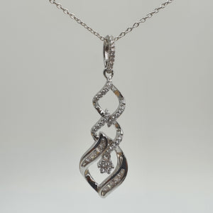 Promises of Love Necklace (5A), Sterling Silver