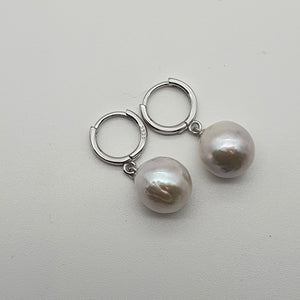 Edison Pearl Earrings, Sterling Silver