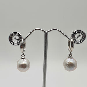 Edison Pearl Earrings, Sterling Silver