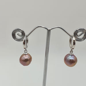 Edison Pearl Earrings, Sterling Silver