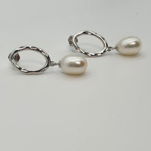 Load image into Gallery viewer, Freshwater Pearl Hoop For look Earrings, Sterling Silver
