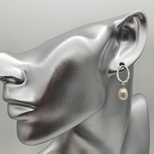 Load image into Gallery viewer, Freshwater Pearl Hoop For look Earrings, Sterling Silver
