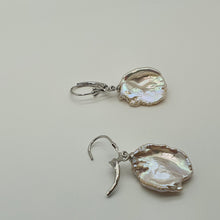 Load image into Gallery viewer, Freshwater Coin Pearl Hook Earrings, Sterling Silver
