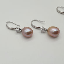 Load image into Gallery viewer, Multi_coloured Freshwater Pearl Hook Earrings, Sterling Silver
