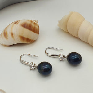 Multi_coloured Freshwater Pearl Hook Earrings, Sterling Silver