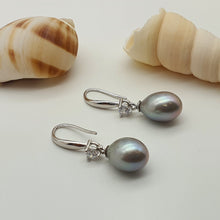 Load image into Gallery viewer, Multi_coloured Freshwater Pearl Hook Earrings, Sterling Silver

