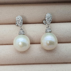 Edison Baroque Pearl luxurious Earrings, Sterling Silver