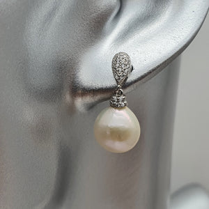 Edison Baroque Pearl luxurious Earrings, Sterling Silver