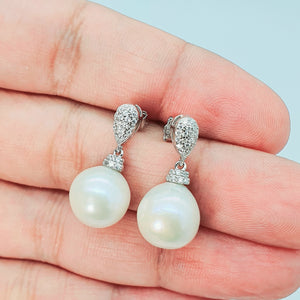 Edison Baroque Pearl luxurious Earrings, Sterling Silver