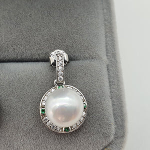 Sparkling Round Freshwater Pearl Halo Earrings, Sterling Silver