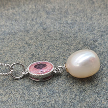 Load image into Gallery viewer, Freshwater Cultured Pearl pink Set, Sterling silver
