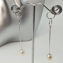 Load image into Gallery viewer, Freshwater Drop Pearl Trendy Earrings, Sterling silver
