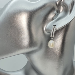 Freshwater Drop Pearl Bridal Earrings, Sterling Silver