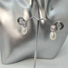 Load image into Gallery viewer, Freshwater Drop Pearl Earrings, Sterling Silver
