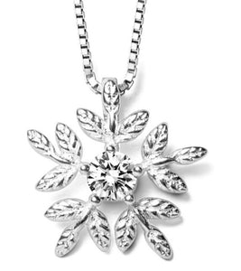 Crystal Ice Flower Pendant, Sterling Silver