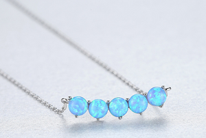 Multiple Created Opal Necklace, Sterling Silver