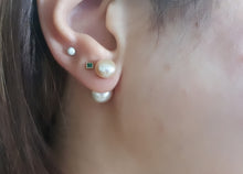 Load image into Gallery viewer, Front &amp; Back Stud Earrings with Freshwater Pearl,Sterling Silver
