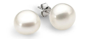 Freshwater cultured pearl (6mm) stud earrings, Sterling Silver